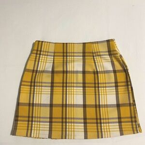 Yellow Plaid Women's Skirt - Clueless Style